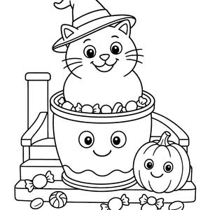 Goofy Ghouls Night Out Halloween Coloring Book for Kids 6-10, 50 Funny Printable Pages, Ghosts, Costumes and Candy PDF imagen 4