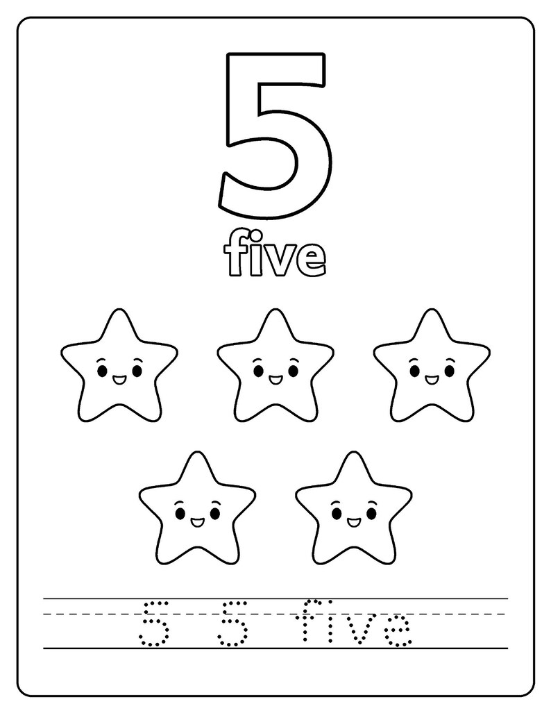My First ABC & 123 Coloring Book for Ages 3-5, 50 Printable Pages, Alphabet and Number Tracing, Counting Worksheets, Preschool PDF imagen 3