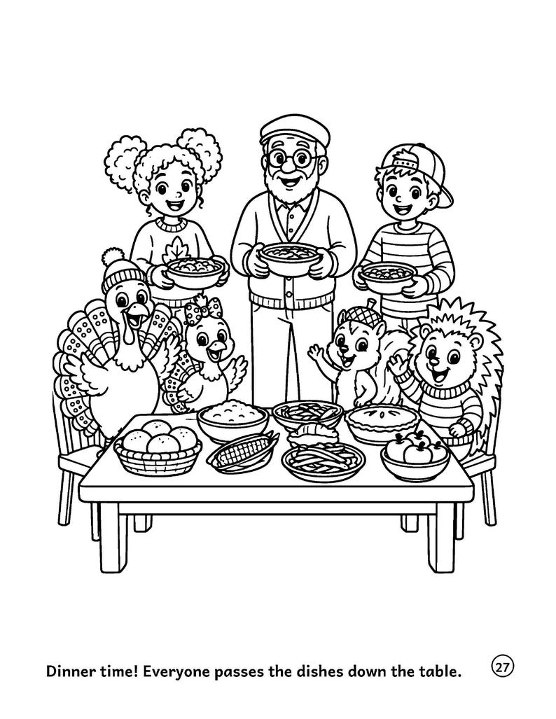 Pass the Giggles! Thanksgiving Activity Book for Kids 6-10, 50 Printable Pages, Coloring, Word Search, Mazes, Tracing, PDF image 7