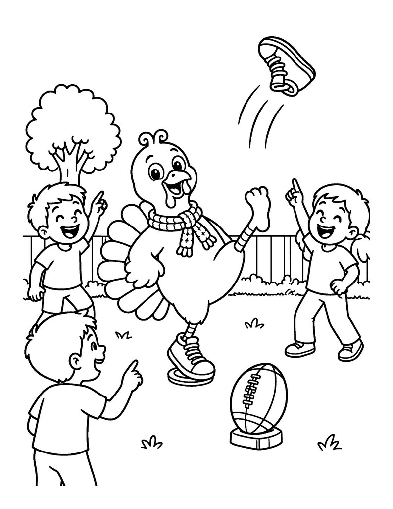 Diversión de Acción de Gracias: ¡Los pavos dan un festín! Un divertido libro para colorear de Acción de Gracias para niños de 6 a 10 años, 50 páginas imprimibles, descarga instantánea en PDF. imagen 4