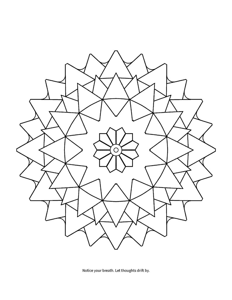 Mindful Mandalas Coloring Book for Adults: 50 Mandala Pages with Breathing Prompts, Floral, Geometric, Nature and Zen, Stress Relief PDF image 3