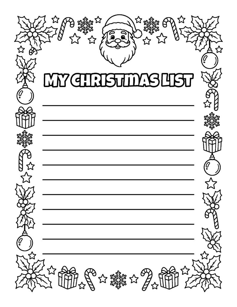 Santa's Play Days Christmas Coloring Book for Kids 6-8, 49 Printable Vintage Santa Coloring Pages, Instant Download PDF imagem 2