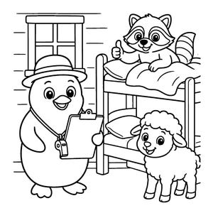 Critter Boot Camp Coloring Book for Kids 5-10, 50 Pages, Silly Zoo and Farm Animals in Training, Printable PDF image 4