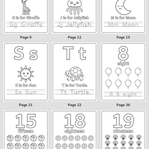 My First ABC & 123 Coloring Book for Ages 3-5, 50 Printable Pages, Alphabet and Number Tracing, Counting Worksheets, Preschool PDF imagen 7