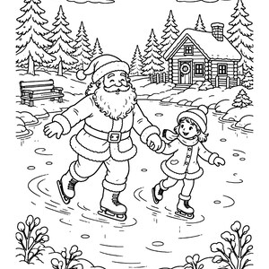 Santa's Play Days Christmas Coloring Book for Kids 6-8, 49 Printable Vintage Santa Coloring Pages, Instant Download PDF imagem 5