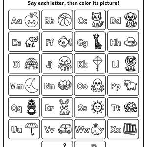 My First ABC & 123 Coloring Book for Ages 3-5, 50 Printable Pages, Alphabet and Number Tracing, Counting Worksheets, Preschool PDF imagen 4