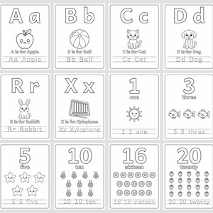 My First ABC & 123 Coloring Book for Ages 3-5, 50 Printable Pages, Alphabet and Number Tracing, Counting Worksheets, Preschool PDF imagen 6
