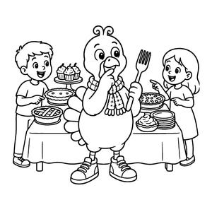 Diversión de Acción de Gracias: ¡Los pavos dan un festín! Un divertido libro para colorear de Acción de Gracias para niños de 6 a 10 años, 50 páginas imprimibles, descarga instantánea en PDF. imagen 5