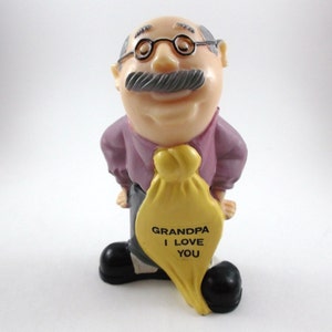 Vintage Collectible Figurine Grandpa I Love You by Russ & W. Berries Co Father Day Figurine Grandpa Grandfather Gift Plastic Funny Figurine