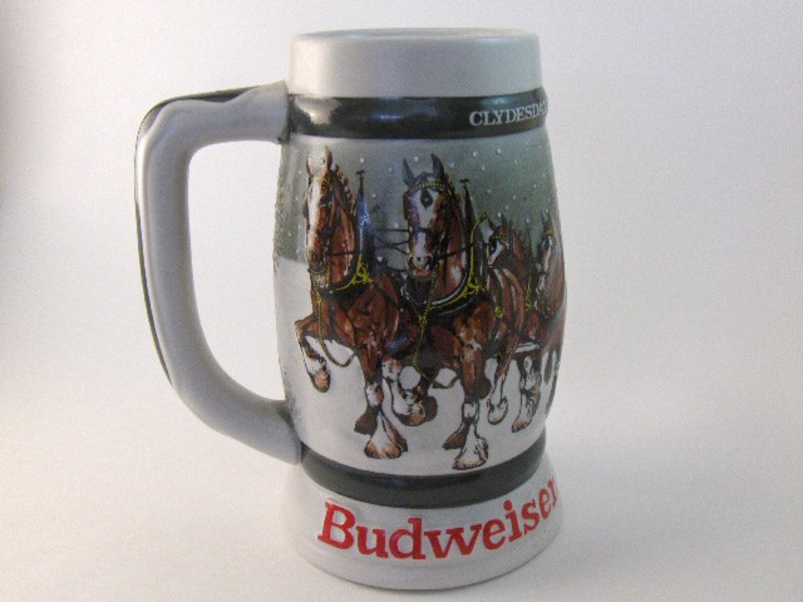 Vintage Stein Mug Holiday Budweiser Beer Stein 1933 1983 Clydesdales