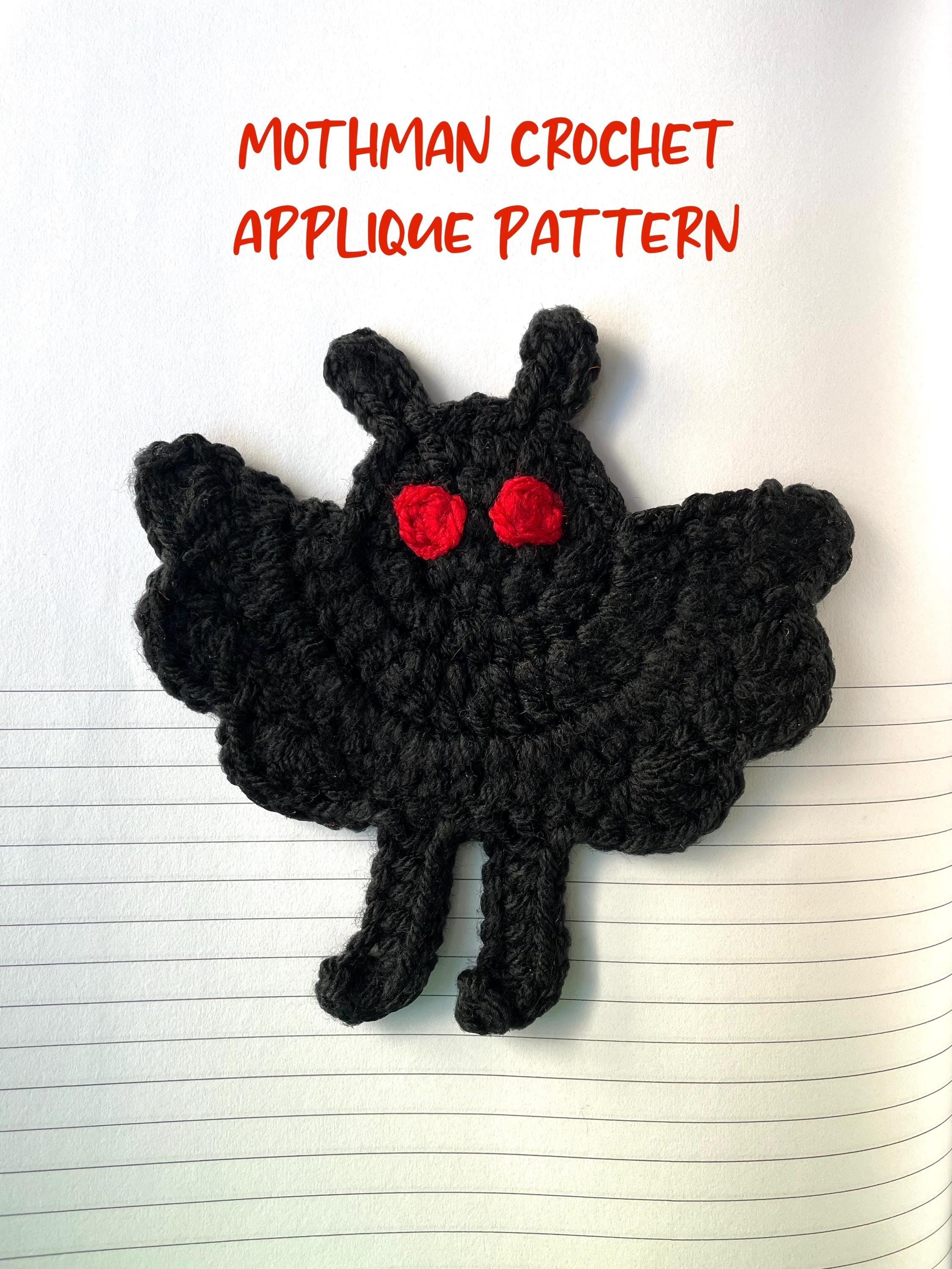 Mothman Crochet Applique Pattern (updated!)