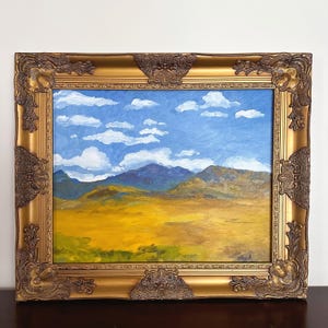 Western Landscape – Original 16x20 Oil Painting on Canvas | Impressionist Mountain & Prairie Scene | Fine Art Home Decor