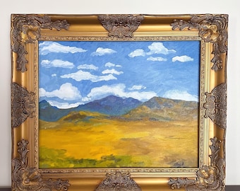 Original Western Landscape Oil Painting - 16x20 Impressionist Art