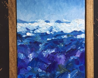 Framed Original Oil Painting on canvas, mountainscape, landscape, rockies, mountains