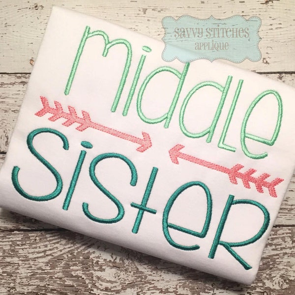 Middle Sister Machine Embroidery Design