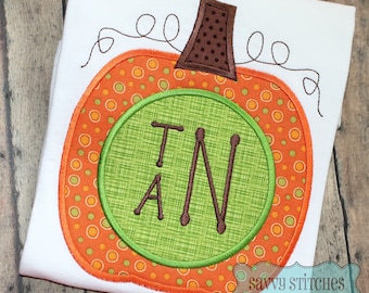 Pumpkin Circle Machine Embroidery Applique Design