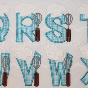 Chef Alphabet Embroidery Applique Design image 4