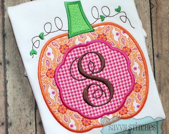 Pumpkin Scallop Machine Embroidery Applique Design