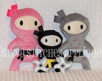 ITH Ninja Machine Embroidery Plushie Design