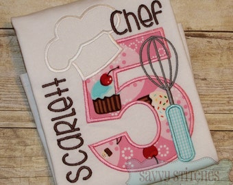 Chef Baking Numbers Machine Embroidery Applique Design