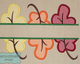 Split Leaf Trio Machine Embroidery Applique Design