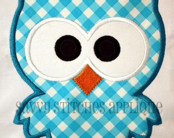 Kookie Owl Machine Embroidery Applique Design