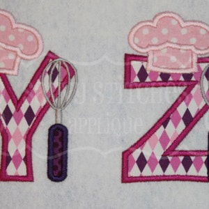 Chef Alphabet Embroidery Applique Design image 5