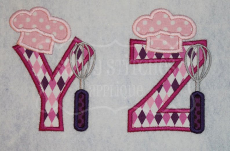 Chef Alphabet Embroidery Applique Design image 5