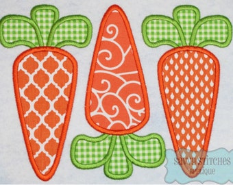 Carrot Trio Machine Embroidery Applique Design