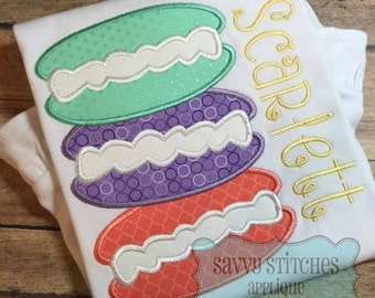 Macaroon Cookie Stack Machine Embroidery Applique Design