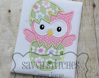 Owl Egg Machine Embroidery Applique Design