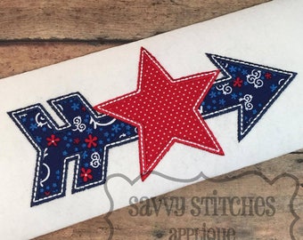 Arrow Star Machine Embroidery Applique Design