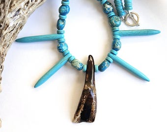 Bison tooth necklaces