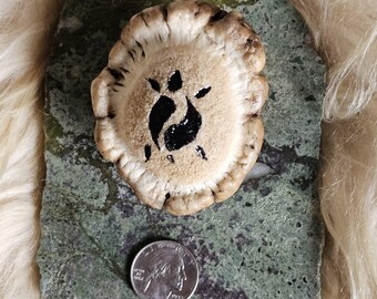 Carved Elk Antler Turtle Burr: Native American Ojibwe Cabin Decor