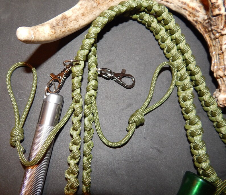 Duck Hunting Lanyard Deer Antler Base Green Paracord Etsy