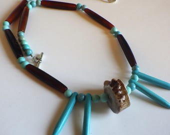Handcrafted Ojibwe Deer Antler Necklace | Authentic Native American Jewelry and Gifts | Bone & Horn Accents