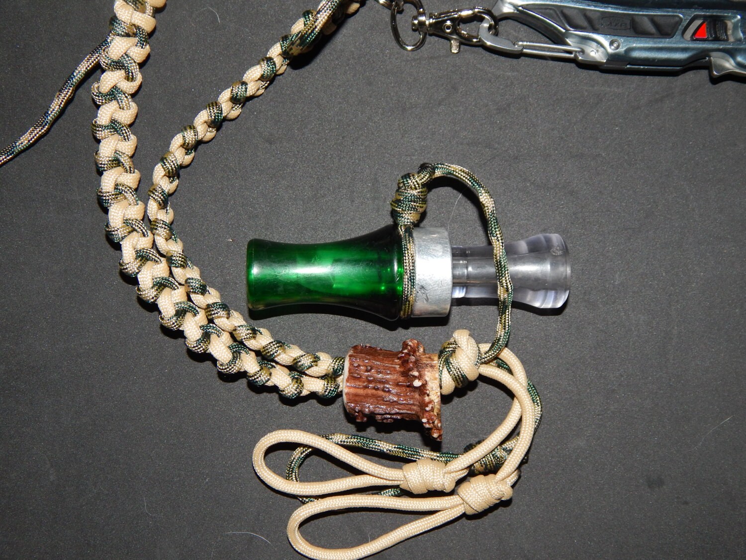 Hunting lanyard Duck call paracord lanyard with deer antler Etsy