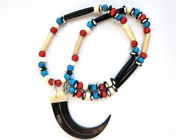 Featured listing image: Ojibwe-Made Bone Claw Pendant Necklace | Unique Native American Artisan Jewelry | Bone Accents