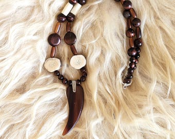 Ojibwe-Made Deer Antler Jewelry | Unique Native American Artisan Necklace with Horn Accents