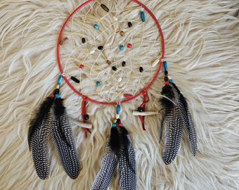 Handcrafted Ojibwe Dreamcatcher | Grouse Feathers & Deer Antler