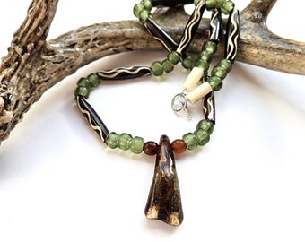 Bison Tooth Ojibwe Necklace | Unique Native American Artistry, Cultural Statement | Bone Accents