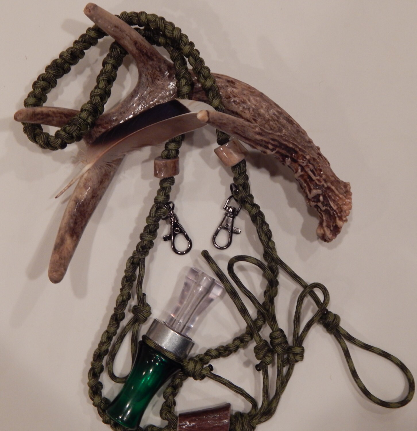 Duck call deer antler accented hunting paracord lanyard khaki Etsy
