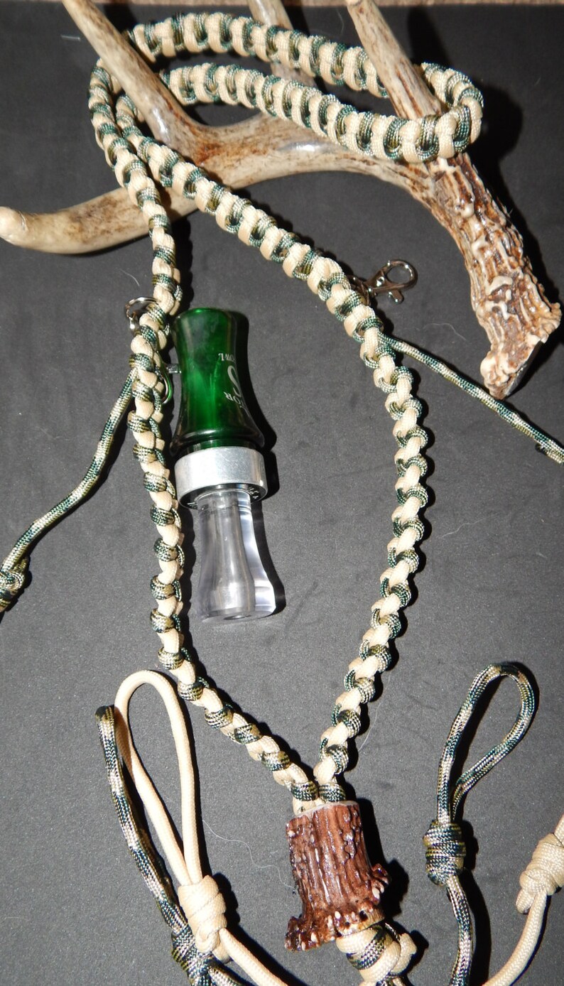 Hunting lanyard Duck call paracord lanyard with deer antler Etsy