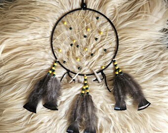 Packers Handcrafted Ojibwe Dreamcatcher | Wild Turkey Feathers & Deer Antler