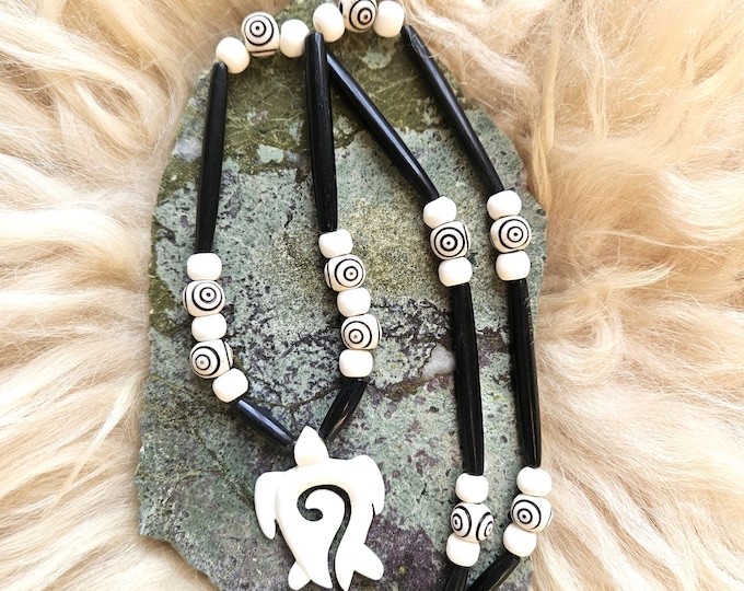 Featured listing image: Turtle Ojibwe-Made Carved Bone Pendant Necklace | Unique Native American Artisan Jewelry