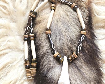 Bison tooth necklaces
