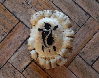 Carved Elk Antler Burr: Tribal Turtle Rosette, Cabin Decor