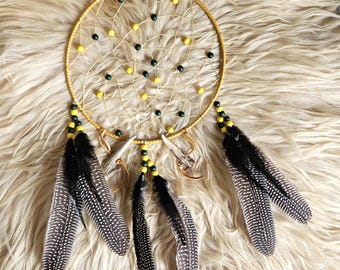 Packers Handcrafted Ojibwe Dreamcatcher | Grouse Feathers & Deer Antler