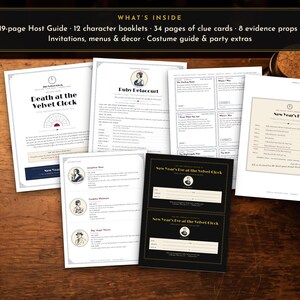 1920s Murder Mystery Party Game, Printable Speakeasy Dinner Party Kit for 4 to 12 Players image 2
