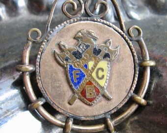 Fancy Antique Victorian Knights of Pythias FCB Friendship, Charity, Benevolence Logo Crest  - Medallion Charm Pendant Watch Fob Love Coin ?